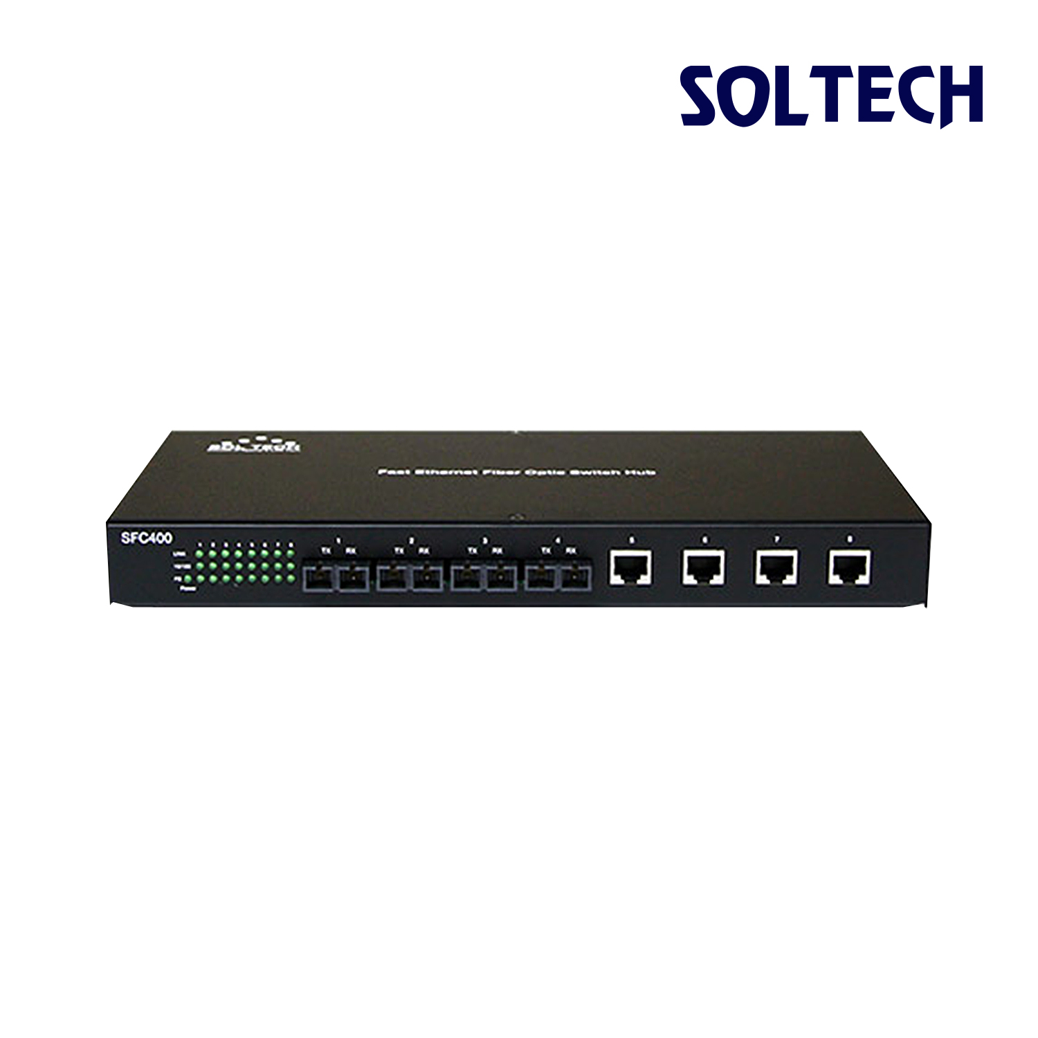 마하링크 - [SOLTECH] 솔텍 광 4포트 + UTP 4포트 스위치 허브 [SFC400-SCM4]